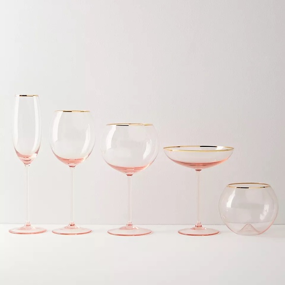 Set/ 2 Anthropologie Stemless Wine Glasses - Picture 2 of 6